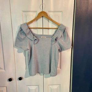 Madewell Crosshatch Ruffle Top